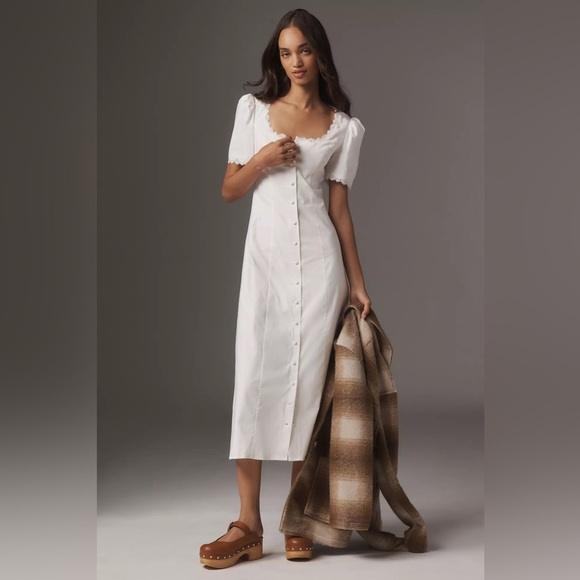 Reformation Dresses & Skirts - Reformation Alida Midi White Dress Size 10 B2933